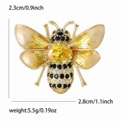 XZ86314684082995 Alloy rhinestone yellow bee brooch