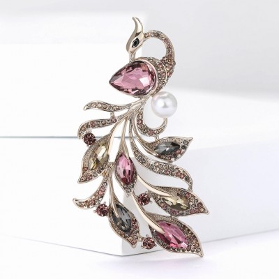 XZ82185096547528  Light luxury alloy rhinestone phoenix brooch