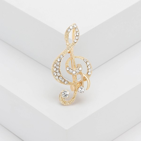 XZ72112186355733 Rhinestone musical note brooch