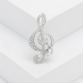 XZ72112186355733 Rhinestone musical note brooch