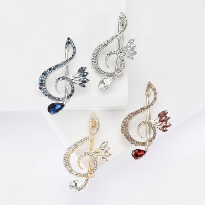 XZ70133172850688 Personalized musical note brooch inlaid with rhinestones