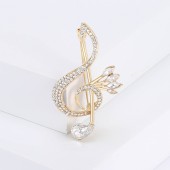 XZ70133172850688 Personalized musical note brooch inlaid with rhinestones