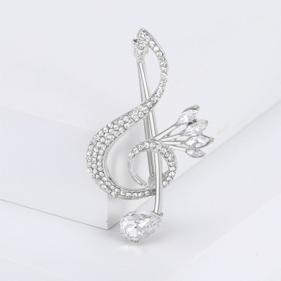 XZ70133172850688 Personalized musical note brooch inlaid with rhinestones
