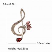 XZ70133172850688 Personalized musical note brooch inlaid with rhinestones