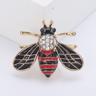 XZ58108928986445 Cute European and American Mini Bee Brooch with Water Diamond and Enamel Dripping Oil Craft Versatile Jewelry Alloy Insect Pin
