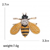 XZ58108928986445 Cute European and American Mini Bee Brooch with Water Diamond and Enamel Dripping Oil Craft Versatile Jewelry Alloy Insect Pin