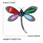 XZ87111580537265 Exquisite and creative alloy resin dragonfly shaped brooch from Europe and America, versatile and fashionable for women's suits, coats, tops, chest flower accessories, brooch