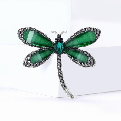 XZ87111580537265 Exquisite and creative alloy resin dragonfly shaped brooch from Europe and America, versatile and fashionable for women's suits, coats, tops, chest flower accessories, brooch