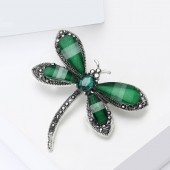 XZ87111580537265 Exquisite and creative alloy resin dragonfly shaped brooch from Europe and America, versatile and fashionable for women's suits, coats, tops, chest flower accessories, brooch