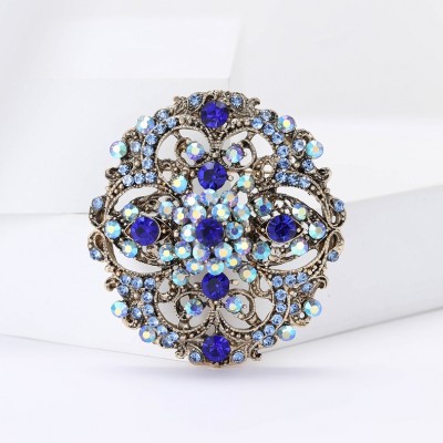 XZ87142296032597 European and American retro heavy industry alloy rhinestone Baroque brooch, fashionable and versatile women's clothing chest flower jewelry brooch