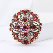 XZ87142296032597 European and American retro heavy industry alloy rhinestone Baroque brooch, fashionable and versatile women's clothing chest flower jewelry brooch