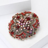 XZ87142296032597 European and American retro heavy industry alloy rhinestone Baroque brooch, fashionable and versatile women's clothing chest flower jewelry brooch