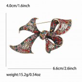 XZ87156994842069 New creative retro alloy rhinestone bow brooch exquisite and versatile women's clothing chest flower jewelry brooch XZ87156994842069 New creative retro alloy rhinestone bow brooch exquisite and versatile women's clothing chest flower jewelry brooch