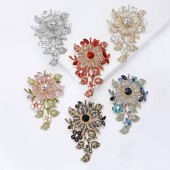 XZ874178722015676 New European and American hot selling alloy rhinestone large brooch with high-end temperament, women's clothing chest flower jewelry brooch