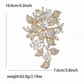 XZ874178722015676 New European and American hot selling alloy rhinestone large brooch with high-end temperament, women's clothing chest flower jewelry brooch