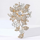 XZ874178722015676 New European and American hot selling alloy rhinestone large brooch with high-end temperament, women's clothing chest flower jewelry brooch