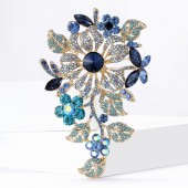 XZ874178722015676 New European and American hot selling alloy rhinestone large brooch with high-end temperament, women's clothing chest flower jewelry brooch