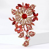 XZ874178722015676 New European and American hot selling alloy rhinestone large brooch with high-end temperament, women's clothing chest flower jewelry brooch