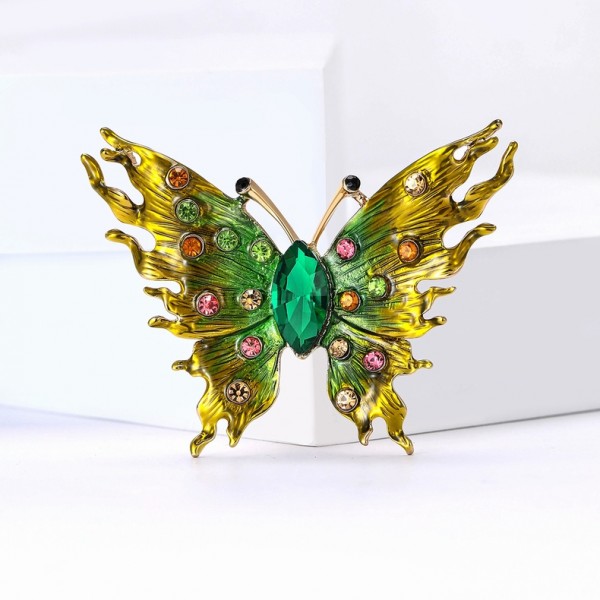 XZ84145986757653 New Creative Alloy Enamel Water Diamond Flame Butterfly Brooch, High End Exquisite Women's Top Chest Flower Jewelry Pin XZ84145986757653 New Creative Alloy Enamel Water Diamond Flame Butterfly Brooch, High End Exquisite Women's Top Chest Flower Jewelry Pin