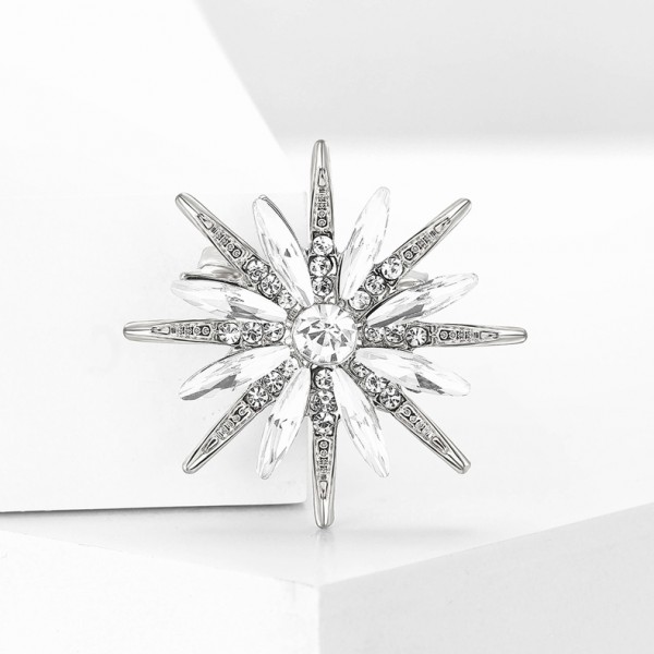 XZ81117360794990 Fashionable and exquisite alloy rhinestone octagonal star brooch with versatile temperament, suitable for women's suits, dresses, chest flower accessories, brooch XZ81117360794990 Fashionable and exquisite alloy rhinestone octagonal star brooch with versatile temperament, suitable for women's suits, dresses, chest flower accessories, brooch