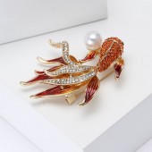 XZ85192521707994 Alloy rhinestone goldfish brooch, niche high-end men's and women's cardigan tops, coats, chest flower jewelry brooch