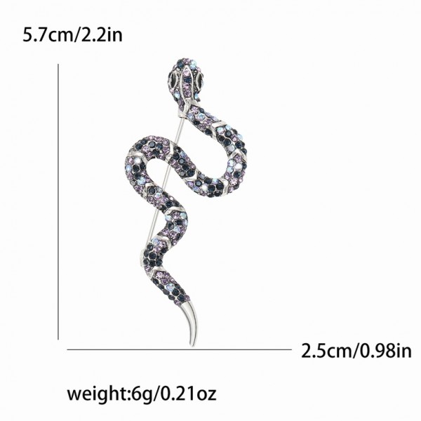 XZ72141777678052 Snake shaped brooch made of creative alloy and rhinestones, trendy, fashionable, simple clothing accessories, personalized small animal brooch XZ72141777678052 Snake shaped brooch made of creative alloy and rhinestones, trendy, fashionable, simple clothing accessories, personalized small animal brooch