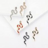 XZ72141777678052 Snake shaped brooch made of creative alloy and rhinestones, trendy, fashionable, simple clothing accessories, personalized small animal brooch