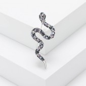 XZ72141777678052 Snake shaped brooch made of creative alloy and rhinestones, trendy, fashionable, simple clothing accessories, personalized small animal brooch