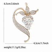 XZ67129091975088 New fashionable alloy rhinestone grape vine shaped brooch with versatile temperament for women's tops, clothing, chest flower accessories, and brooches