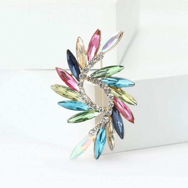 XZ87137711524389 High end creative alloy rhinestone rainbow vortex design temperament versatile women's clothing chest flower jewelry brooch XZ87137711524389 High end creative alloy rhinestone rainbow vortex design temperament versatile women's clothing chest flower jewelry brooch