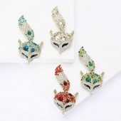 XZ68154622340373 New European and American hot selling alloy rhinestone fox brooch creative versatile men's and women's suit coat chest flower jewelry brooch