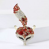 XZ68154622340373 New European and American hot selling alloy rhinestone fox brooch creative versatile men's and women's suit coat chest flower jewelry brooch