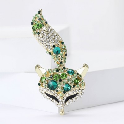 XZ68154622340373 New European and American hot selling alloy rhinestone fox brooch creative versatile men's and women's suit coat chest flower jewelry brooch