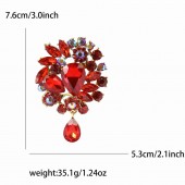 XZ58147746810013 European and American fashion creative alloy rhinestone medium-sized rhinestone brooch exquisite and versatile women's clothing chest flower jewelry brooch