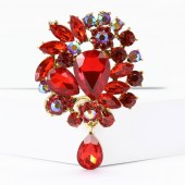 XZ58147746810013 European and American fashion creative alloy rhinestone medium-sized rhinestone brooch exquisite and versatile women's clothing chest flower jewelry brooch