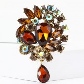 XZ58147746810013 European and American fashion creative alloy rhinestone medium-sized rhinestone brooch exquisite and versatile women's clothing chest flower jewelry brooch