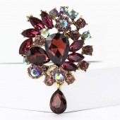 XZ58147746810013 European and American fashion creative alloy rhinestone medium-sized rhinestone brooch exquisite and versatile women's clothing chest flower jewelry brooch