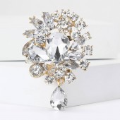 XZ58147746810013 European and American fashion creative alloy rhinestone medium-sized rhinestone brooch exquisite and versatile women's clothing chest flower jewelry brooch