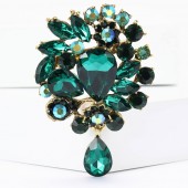 XZ58147746810013 European and American fashion creative alloy rhinestone medium-sized rhinestone brooch exquisite and versatile women's clothing chest flower jewelry brooch