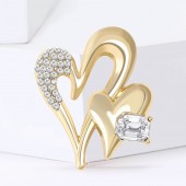 XZ68148549690610 European and American minimalist alloy smooth diamond inlaid heart-shaped brooch, cool style women's suit coat chest flower jewelry brooch XZ68148549690610 European and American minimalist alloy smooth diamond inlaid heart-shaped brooch, cool style women's suit coat chest flower jewelry brooch