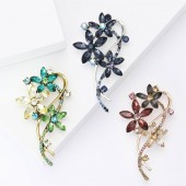 XZ79143835071599 New fashionable and exquisite alloy rhinestone flower bouquet brooch, luxurious and elegant women's formal dress, suit top, chest flower jewelry brooch