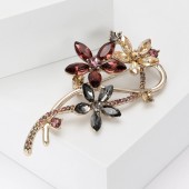 XZ79143835071599 New fashionable and exquisite alloy rhinestone flower bouquet brooch, luxurious and elegant women's formal dress, suit top, chest flower jewelry brooch