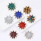 XZ61140126291267 European and American high-end alloy rhinestone flower brooch, exquisite and creative women's clothing chest flower jewelry, plant brooch