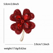 XZ67168969429588 High end alloy rhinestone clover shaped brooch with fashionable temperament for women's suits, coats, tops, brooches, chest flower accessories