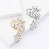 XZ65110162354584 Fashionable and versatile alloy pearl flower brooch exquisite high-end women's suit coat top chest flower jewelry brooch