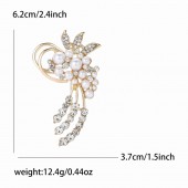 XZ65110162354584 Fashionable and versatile alloy pearl flower brooch exquisite high-end women's suit coat top chest flower jewelry brooch