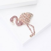 XZ59146147288496 Hot selling exquisite alloy rhinestone flamingo brooch in Europe and America, versatile in temperament, suitable for women's clothing, chest flower jewelry, brooch