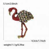 XZ59146147288496 Hot selling exquisite alloy rhinestone flamingo brooch in Europe and America, versatile in temperament, suitable for women's clothing, chest flower jewelry, brooch