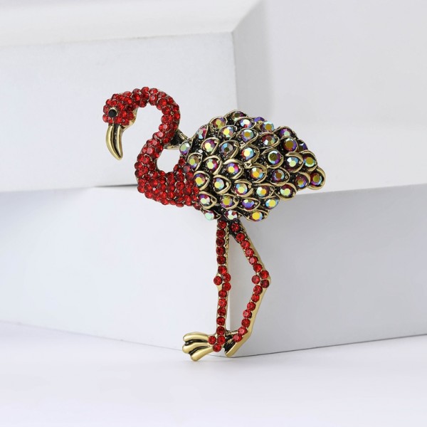 XZ59146147288496 Hot selling exquisite alloy rhinestone flamingo brooch in Europe and America, versatile in temperament, suitable for women's clothing, chest flower jewelry, brooch XZ59146147288496 Hot selling exquisite alloy rhinestone flamingo brooch in Europe and America, versatile in temperament, suitable for women's clothing, chest flower jewelry, brooch