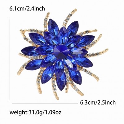 XZ61140126291267 European and American high-end alloy rhinestone flower brooch, exquisite and creative women's clothing chest flower jewelry, plant brooch